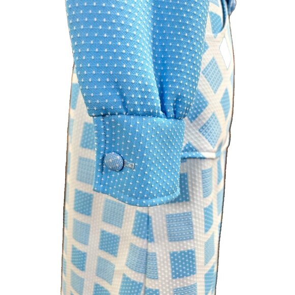 AWESOME Vintage 60' 70' Mod Dagger Collar JC Penny Light Blue Pockets Dress - Picture 8 of 13